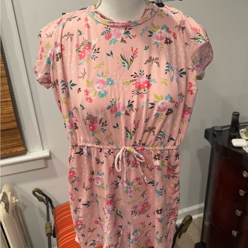 Girls Floral Pink Jumpsuit